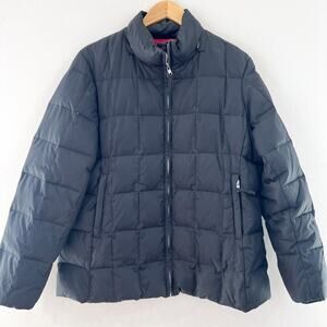 GAP Black Down Feather Puffer Jacket Large Women's Quilted Puffer Jacket Down